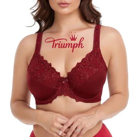Triumph –(3 τεμ.)Σουτιέν με φλοράλ κεντητό σουτιέν χωρίς επένδυση από κάτω σύρμα[75A-110E]
